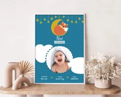 Affiche naissance personnalisée - Renard