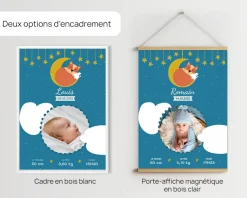Affiche naissance personnalisée - Renard
