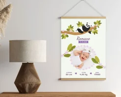 Affiche naissance personnalisée - Panda
