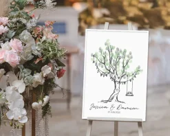 Affiche personnalisée - Arbre à empreintes mariage