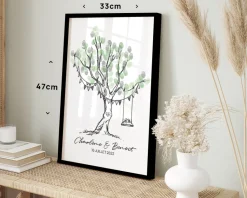 Affiche personnalisée - Arbre à empreintes mariage