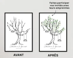 Affiche personnalisée - Arbre à empreintes mariage