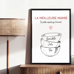 Affiche personnalisée - Bols prénoms famille