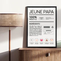 Affiche personnalisée - Composition d'un jeune papa