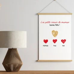 Affiche personnalisée - Maman et ses petits coeurs