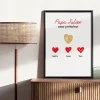 Affiche personnalisée - Papa et ses petits coeurs