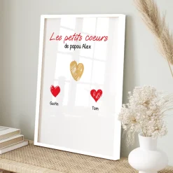 Affiche personnalisée - Papa et ses petits coeurs
