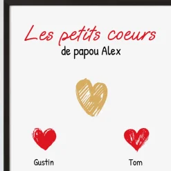 Affiche personnalisée - Papa et ses petits coeurs