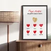 Affiche personnalisée - Papi et ses petits coeurs