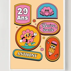 Affiche personnalisée - Stickers Rétro