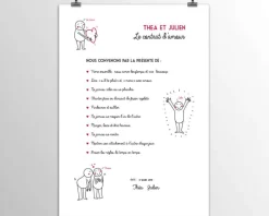 Affiche personnalisée couple - Contrat d'amour
