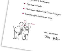 Affiche personnalisée couple - Contrat d'amour