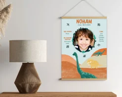 Affiche personnalisée enfant anniversaire - Dinosaure