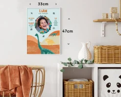 Affiche personnalisée enfant anniversaire - Dinosaure