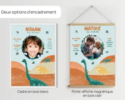 Affiche personnalisée enfant anniversaire - Dinosaure
