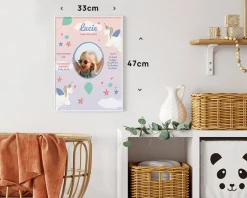 Affiche personnalisée enfant anniversaire - Licorne