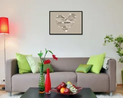 Affiche personnalisée prénoms - Coeur Famille
