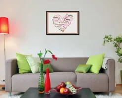 Affiche personnalisée prénoms - Coeur Famille