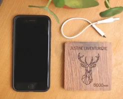 Batterie Externe en bois personnalisable 5000 mAh - Nature Connect