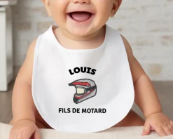 Bavoir bébé personnalisé - Moto
