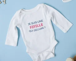 Body personnalisé pour bébé - Collection 'Je déchire' - Modèle Rose