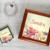 Boite à bijoux et Miroir de sac Fleurs