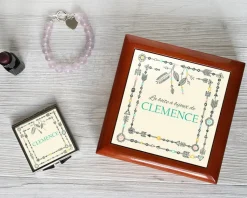 Boite à bijoux et Miroir de sac Attrape-rêves