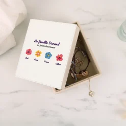 Boite à bijoux personnalisée - Famille fleurs