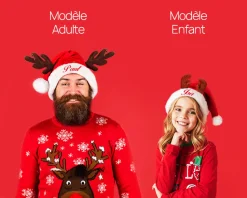 Bonnet de Noël personnalisable pour adulte et enfant