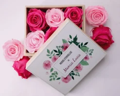 Boîte à bijoux personnalisable et ses 6 Roses Éternelles