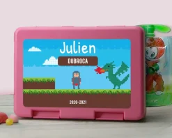 Boîte à goûter personnalisable - Jeux Vidéo Rétro - Version Garçon