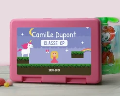 Boîte à goûter personnalisable - Jeux Vidéo Rétro - Version Fille
