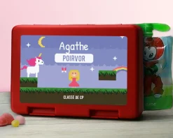Boîte à goûter personnalisable - Jeux Vidéo Rétro - Version Fille