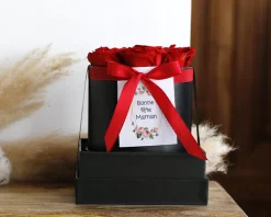 Boîte à roses éternelles personnalisée - Message
