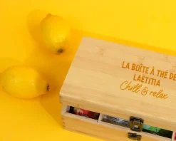 Boîte à thé gravée - Message