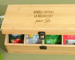 Boîte à thé gravée - Message