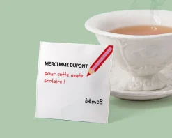 Boîte de 10 sachets de thé bio personnalisables - Merci Maîtresse, Maître et ATSEM