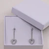 Boucles d'Oreilles Coeur gravé en Argent véritable