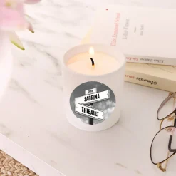 Bougie blanche personnalisée - Destination NYC