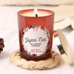 Bougie de Noël personnalisée - Message