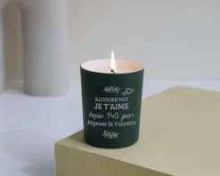 Bougie personnalisable parfumée - Aujourd'hui je t'aime depuis X jours