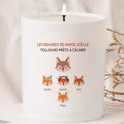 Bougie personnalisée - Mamie Renard et sa meute