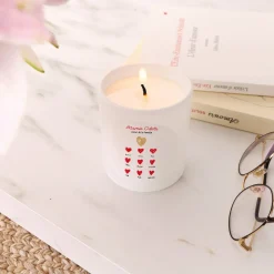 Bougie personnalisée - Mamie et ses petits coeurs