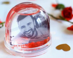 Boule à neige coeur personnalisée - Photo