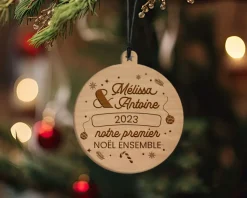 Boule de Noël personnalisée couple - Premier Noël ensemble