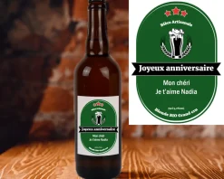 Bouteille de bière personnalisée message