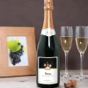 Bouteille de champagne personnalisée anniversaire - Bougie