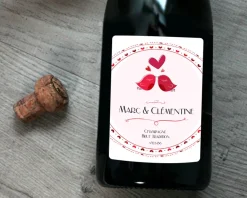 Bouteille de champagne personnalisée - Prénoms couple