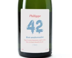 Bouteille de champagne personnalisée anniversaire - Ballons Bleu