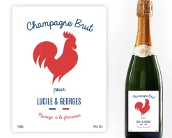Bouteille de champagne personnalisée message - French Touch